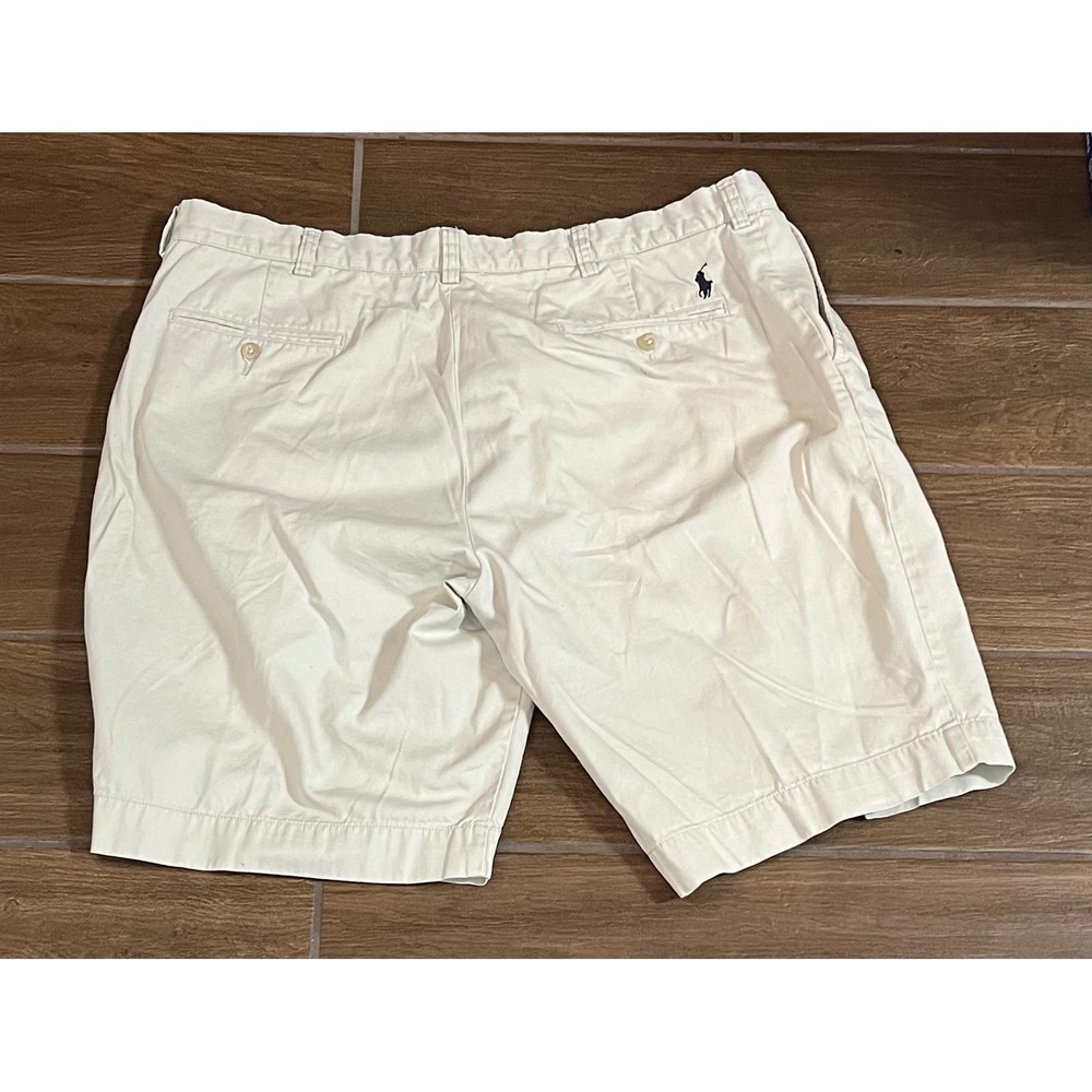 Polo Ralph Lauren Mens Chino Shorts Tan Size 38 Cotton Flat Front Pony Logo - Picture 8 of 9